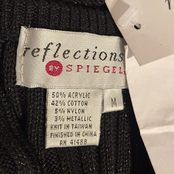 Spiegel women’s dress medium 8 10 knit black sparkle stretch midi sweater fitted - Picture 6 of 7